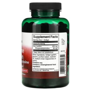 Thực phẩm bổ sung Swanson Supreme Lecithin with Phosphatidylcholine 400 mg 300 Softgels 087614117034
