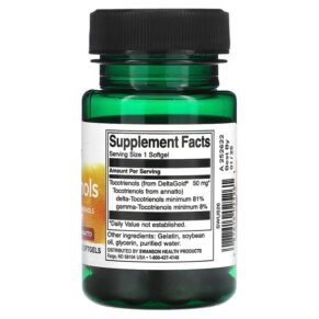 Thực phẩm bổ sung Swanson Tocotrienols 50 mg 60 Softgels 087614025261
