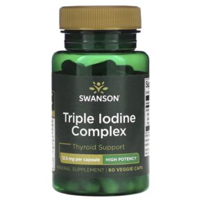 Thực phẩm chức năng Swanson Triple Iodine Complex High Potency 12.5 mg 60 Veggie Caps 087614028095