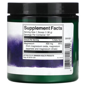 Thực phẩm bổ sung Swanson Triple Magnesium Complex Powder 400 mg 8 oz (227 g) 087614118314