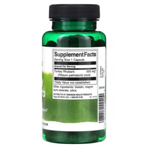 Thực phẩm bổ sung Swanson Turkey Rhubarb 500 mg 100 Capsules 087614110400