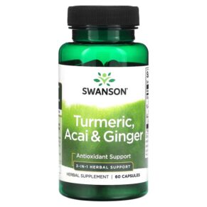 Thực phẩm chức năng Swanson Turmeric Acai & Ginger 60 Capsules 087614115863