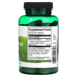 Thực phẩm bổ sung Swanson Valerian Root Extract Standardized 120 Capsules 087614140698