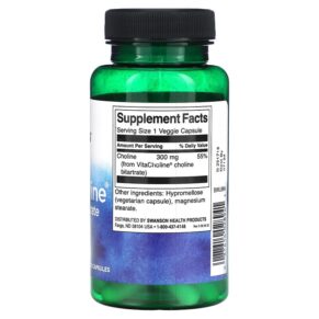 Thực phẩm bổ sung Swanson VitaCholine Choline Bitartrate 300 mg 60 Veggie Capsules 087614028941
