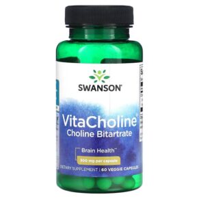 Thực phẩm chức năng Swanson VitaCholine Choline Bitartrate 300 mg 60 Veggie Capsules 087614028941