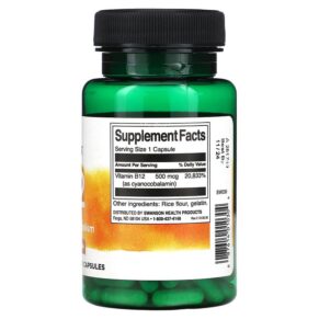 Thực phẩm bổ sung Swanson Vitamin B12 500 mg 100 Capsules 087614010304