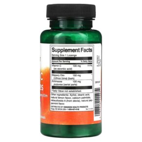 Thực phẩm bổ sung Swanson Vitamin C Lozenges with Echinacea and Slippery Elm 60 Lozenges 087614115474