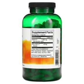 Thực phẩm bổ sung Swanson Vitamin C with Rose Hips 1.000 mg 250 Capsules 087614011066