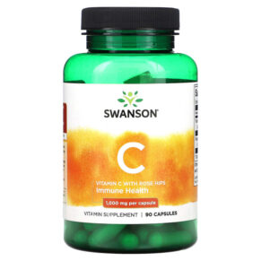 Thực phẩm chức năng Swanson Vitamin C With Rose Hips 90 Capsules 087614110547