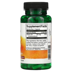 Thực phẩm bổ sung Swanson Vitamin D3 1.000 IU 250 Capsules 087614110301