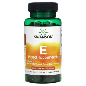 Thực phẩm chức năng Swanson Vitamin E Mixed Tocopherols 1.200 IU (34 mg) 250 Softgels 087614011493