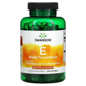 Thực phẩm chức năng Swanson Vitamin E Mixed Tocopherols 400 IU (268 mg) 250 Softgels 087614011523