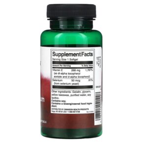 Thực phẩm bổ sung Swanson Vitamin E with Selenium 400 IU 90 Softgels 087614020228