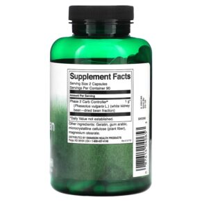 Thực phẩm bổ sung Swanson White Kidney Bean Extract 500 mg 180 Capsules 087614040653