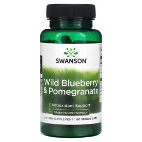 Thực phẩm chức năng Swanson Wild Blueberry & Pomegranate 60 Veggie Caps 087614060804