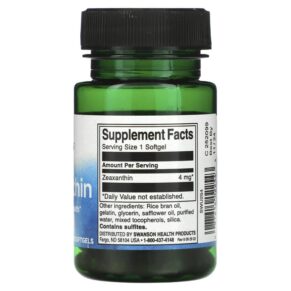 Thực phẩm bổ sung Swanson Zeaxanthin 4 mg 60 Softgels 087614022543