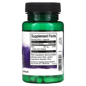 Thực phẩm bổ sung Swanson Zinc Citrate 30 mg 60 Capsules 087614112343