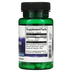 Thực phẩm bổ sung Swanson Zinc Citrate 50 mg 60 Capsules 087614113746