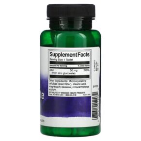 Thực phẩm bổ sung Swanson Zinc Gluconate 30 mg 250 Tablets 087614012032