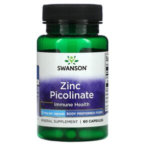 Thực phẩm chức năng Swanson Zinc Picolinate 22 mg 60 Capsules 087614111131