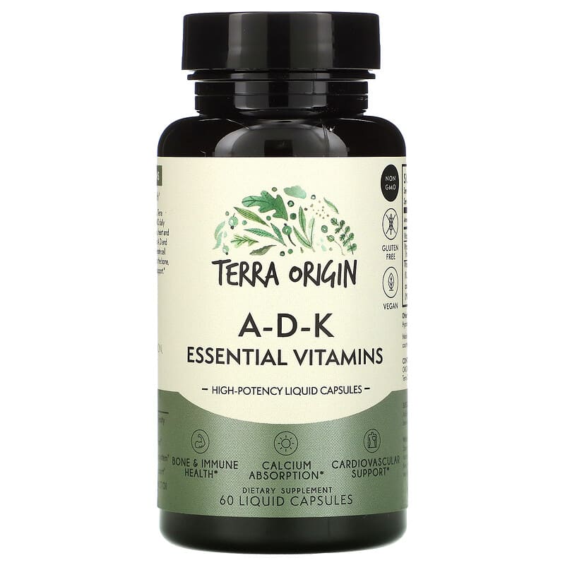 Terra Origin A-D-K Essential Vitamins 60 Liquid Capsules 8 Thực phẩm chức năng Terra Origin A-D-K Essential Vitamins 60 Liquid Capsules 857668007588