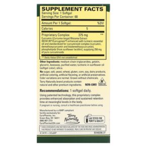 Thực phẩm bổ sung Terry Naturally CuraMed 375 mg 60 Softgels 367703402068