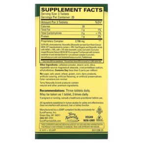 Thực phẩm bổ sung Terry Naturally Curamin Extra Strength Pain Relief 60 Tablets 367703112066