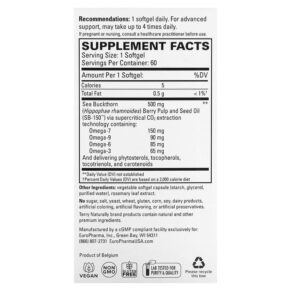 Thực phẩm bổ sung Terry Naturally Omega 7 Dry Eye Relief 60 Softgels 367703135065