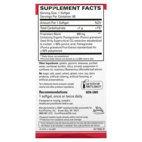 Thực phẩm bổ sung Terry Naturally Pomegranate Seed Oil 60 Softgels 367703150068