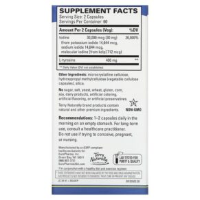 Thực phẩm bổ sung Terry Naturally Thyroid Care 120 Capsules 367703255022