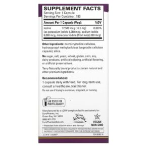 Thực phẩm bổ sung Terry Naturally Tri-Iodine 12.5 mg 180 Capsules 367703182908