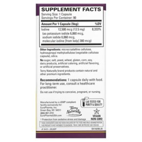 Thực phẩm bổ sung Terry Naturally Tri-Iodine 12.5 mg 90 Capsules 367703182991