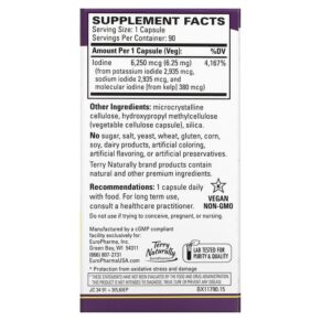 Thực phẩm bổ sung Terry Naturally Tri-Iodine 6.25 mg 90 Capsules 367703117900