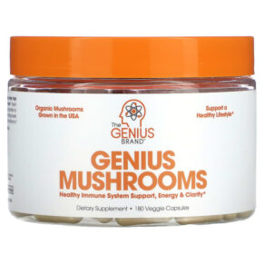 Thực phẩm chức năng The Genius Brand Genius Mushrooms 180 Veggie Capsules 810037681147