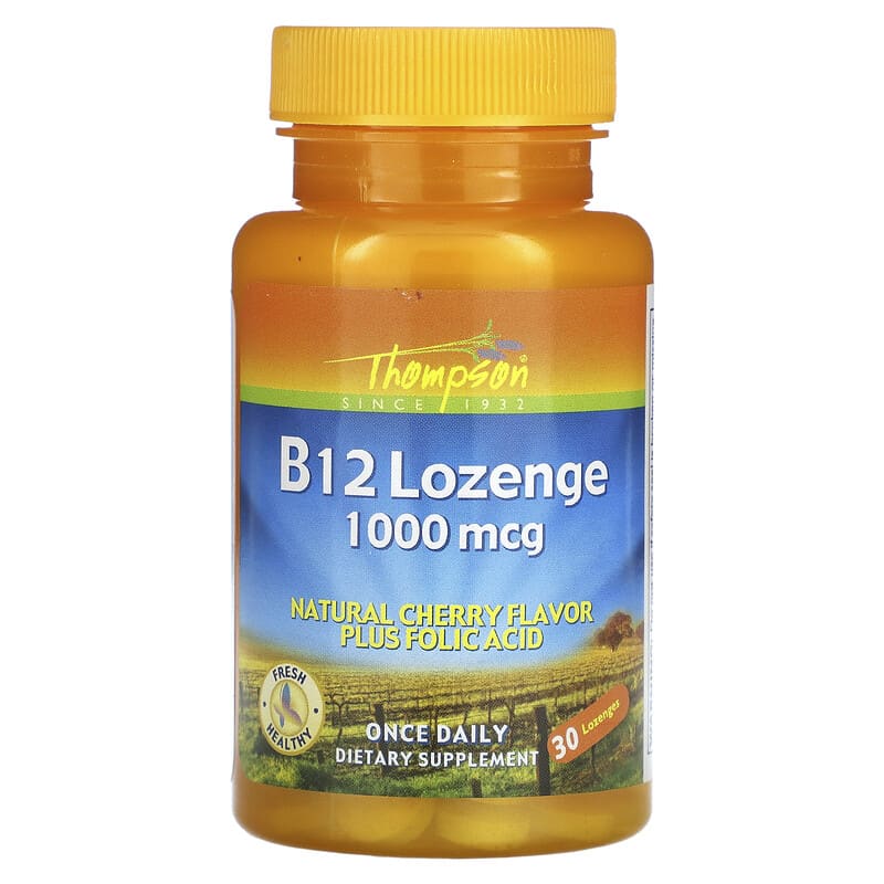 Thompson B12 Lozenge Natural Cherry 1.000 mcg 30 Lozenges 8 Thực phẩm chức năng Thompson B12 Lozenge Natural Cherry 1.000 mcg 30 Lozenges 031315191428