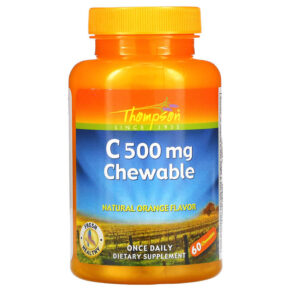 Thực phẩm chức năng Thompson C500 mg Chewable Natural Orange Flavor 60 Chewables 031315195853