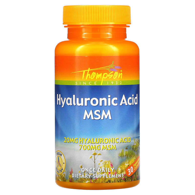 Thompson Hyaluronic Acid MSM 30 Vegetarian Capsules 8 Thực phẩm chức năng Thompson Hyaluronic Acid MSM 30 Vegetarian Capsules 031315617690