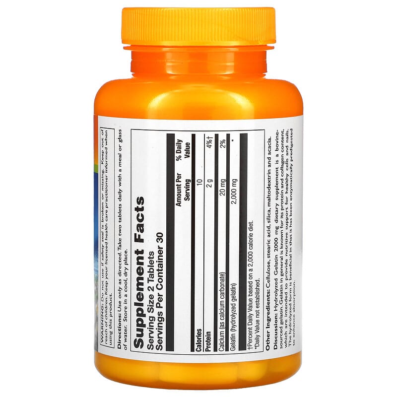 Thompson Hydrolyzed Gelatin 1.000 mg 60 Tablets 2 Thực phẩm bổ sung Thompson Hydrolyzed Gelatin 1.000 mg 60 Tablets 031315196416