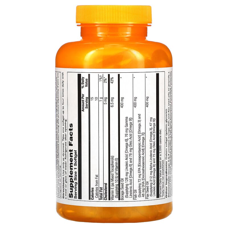 Thompson Omega 3-6-9 1200 mg 120 Softgels 2 Thực phẩm bổ sung Thompson Omega 3-6-9 1200 mg 120 Softgels 031315253812