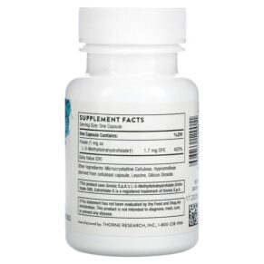 Thực phẩm bổ sung Thorne 5-MTHF 1 mg 60 Capsules 693749129011