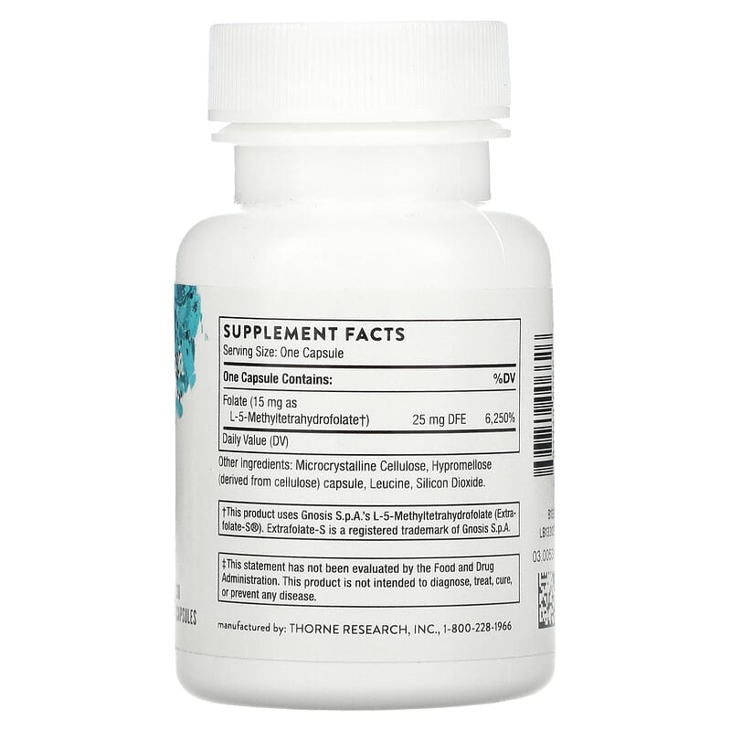 Thorne 5-MTHF 15 mg 30 Capsules 2 Thực phẩm bổ sung Thorne 5-MTHF 15 mg 30 Capsules 693749006626