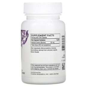 Thực phẩm bổ sung Thorne Adrenal Cortex 60 Capsules 693749803034