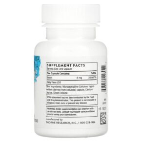 Thực phẩm bổ sung Thorne Biotin-8 60 Capsules 693749118022