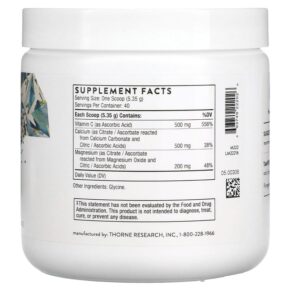 Thực phẩm bổ sung Thorne Cal-Mag Citrate Effervescent Powder 7.5 oz (214 g) 693749222026