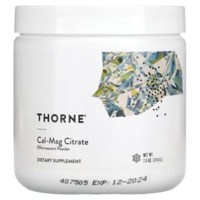 Thực phẩm chức năng Thorne Cal-Mag Citrate Effervescent Powder 7.5 oz (214 g) 693749222026