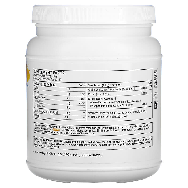 Thorne FiberMend 11.6 oz (330 g) 2 Thực phẩm bổ sung Thorne FiberMend 11.6 oz (330 g) 693749002826