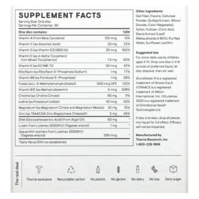 Thực phẩm bổ sung Thorne Kids Multi+ Ages 4-12 Strawberry Kiwi 30 Nutrient Discs 693749013372