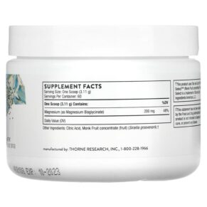 Thực phẩm bổ sung Thorne Magnesium Bisglycinate 6.5 oz (187 g) 693749006442