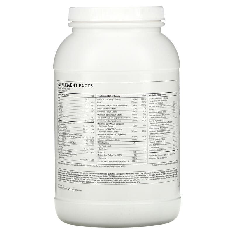 Thorne MediClear-SGS Vanilla 34.4 oz (977 g) 2 Thực phẩm bổ sung Thorne MediClear-SGS Vanilla 34.4 oz (977 g) 693749012566