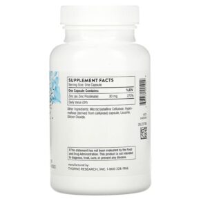 Thực phẩm bổ sung Thorne Zinc Picolinate 30 mg 180 Capsules 693749221029